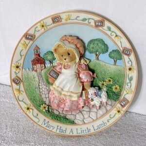 Vintage Cherished Teddies Mary Had A Little Lamb 3D Collectible Decorative Plate